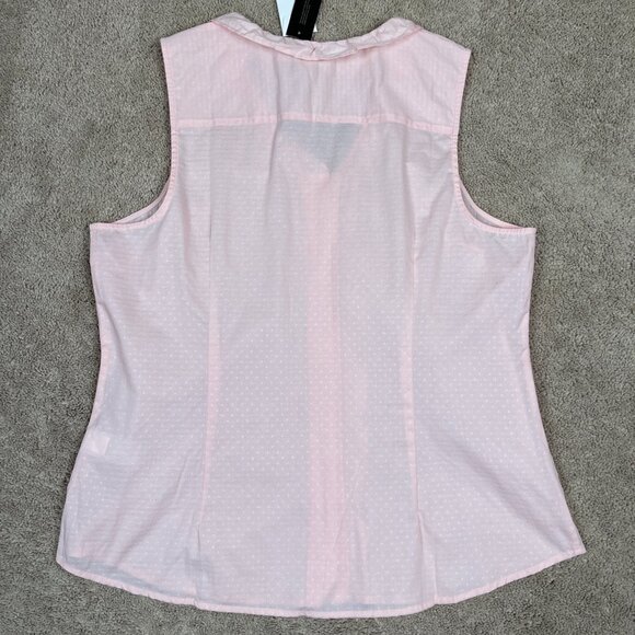 Banana Republic Shirt Women 18 Peach Ruffle Tailored Fit Boho Cottage Career NWT - Picture 9 of 9